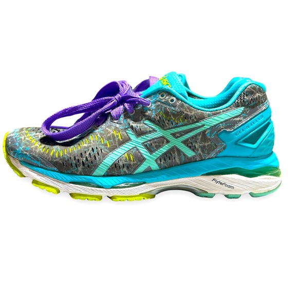 Asics Shoes - Asics Gel Kayano 23  T6A5N Womens Size 6.5 Black Blue Athletic Running Shoes